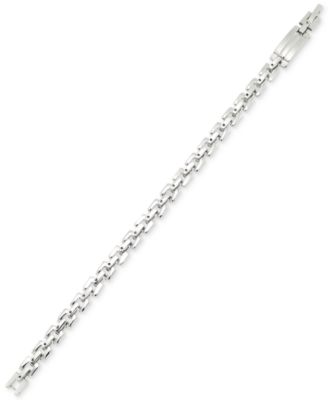 LEGACY for MEN by Simone I. Smith - Men's Square Link Bracelet in Stainless Steel