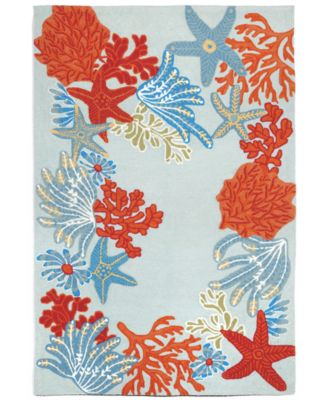 Liora Manne' - Ravella 2256 Ocean Scene Blue 5' x 7'6" Indoor/Outdoor Area Rug