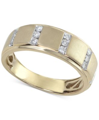 Macy's - Men's Diamond Band (1/4 ct. t.w.) in 10k Gold
