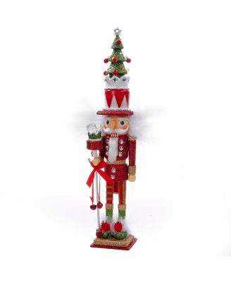 Kurt Adler - 15-Inch Hollywood Red and Green Tree Hat Nutcracker