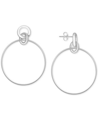 Essentials - Circle Link Drop Earrings in Fine Silver-Plate