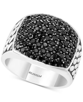 EFFY Collection - Men's Black Spinel Cluster Ring in Sterling Silver