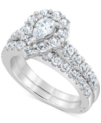 Macy's - Certified Diamond Pear Halo Bridal Set (2 ct. t.w.)