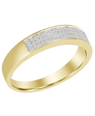 Macy's - Men's Diamond (1/5 ct.t.w.) Band in 10k Yellow Gold