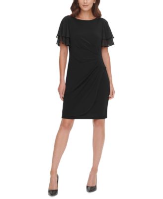 Jessica Howard - Women's Flutter-Sleeve Draped Dress
