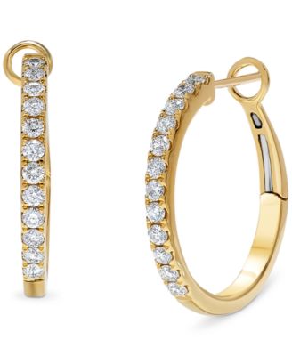 Macy's - Diamond Hoop Earrings (1/2 ct. t.w.) in 14k Gold, 0.75"