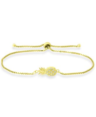 Giani Bernini - Cubic Zirconia Pineapple Bolo Bracelet in 18k Gold-Plated Sterling Silver