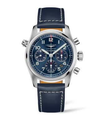 Longines - Men's Automatic Spirit Stainless Steel Chronometer Brown Leather Strap Watch 42mm