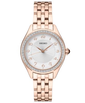 Seiko - Women's Rose Gold-Tone Stainless Steel Bracelet Watch 29mm