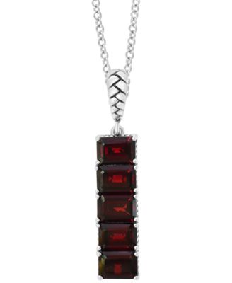EFFY Collection - Rhodolite Garnet Vertical Bar 18" Pendant Necklace (6-1/5 ct. t.w.) in Sterling Silver