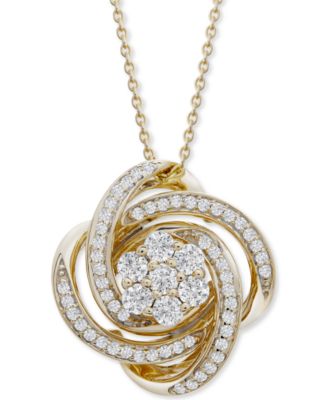 Wrapped in Love - Diamond Love Knot 20" Pendant Necklace (1/2 ct. t.w.) in 14k Gold