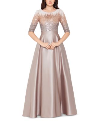Betsy & Adam - Petite Embellished Satin Gown