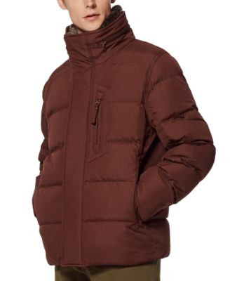 Marc New York - Men's Horizon Quilted Puffer Jacket with Hidden Hood & Removable Faux-Fur Trim