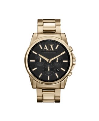 A|X Armani Exchange - Men's Gold-Tone Stainless Steel Bracelet Watch 45mm