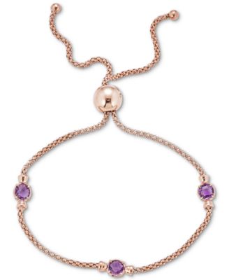 Macy's - Onyx Popcorn Link Bolo Bracelet in 14k Gold-Plated Sterling Silver (Also in Lapis Lazuli, & Turquoise)
