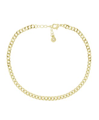 And Now This - Flat Curb Link Anklet in Gold Plate