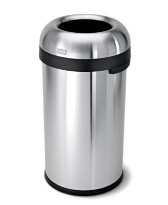 simplehuman - Brushed Stainless Steel 60 Liter Bullet Open Trash Can