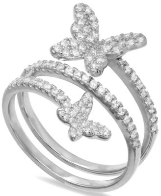 Giani Bernini - Cubic Zirconia Butterfly Wrap Ring in Sterling Silver
