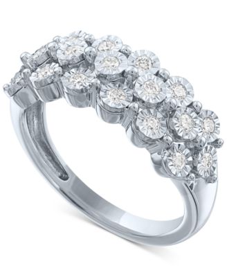 Forever Grown Diamonds - Lab-Created Diamond Cluster Ring (1/2 ct. t.w.) in Sterling Silver