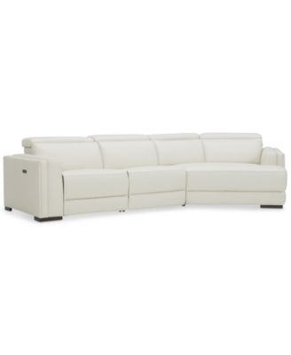 Furniture - Jenneth 3-Pc. Leather Sofa with 2 Power Motion Recliners and Cuddler