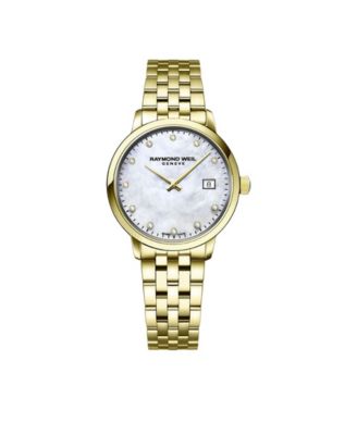 Raymond Weil - Women's Swiss Toccata Diamond-Accent Gold-Tone Stainless Steel Bracelet Watch 29mm