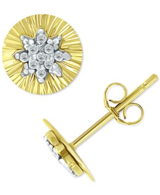 Giani Bernini - Cubic Zirconia Star Cluster Disc Stud Earrings