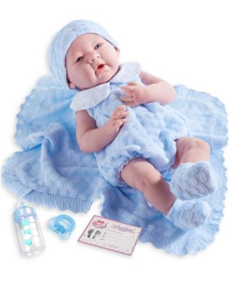 JC TOYS - JC Toys, La Newborn All Vinyl Anatomically Correct Real Girl 15 inch Baby Doll in Pink Knit Outfit and Accessories - For Children 2 Years and older, Designed by Berenguer.