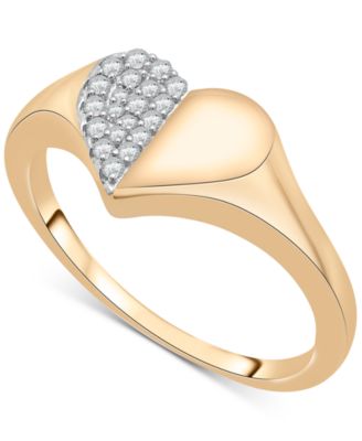 Wrapped - Diamond Half Heart Cluster Ring (1/10 ct. t.w.) in 14k Gold