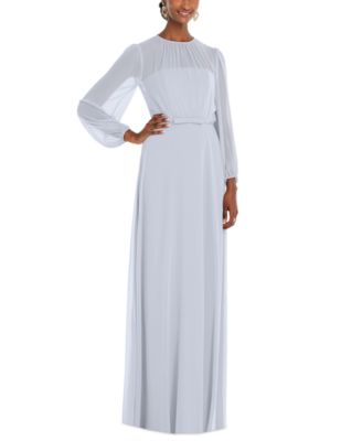 Dessy Collection - Long-Sleeve Chiffon Gown