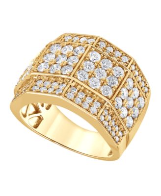 Macy's - Men's Diamond Multi-Cluster Ring (3 ct. t.w.) in 10k Gold