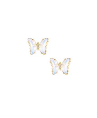ETTIKA - 18k Gold-Plated Crystal Butterfly Stud Earrings