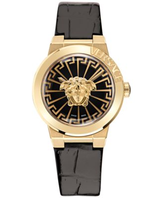 Versace - Women's Swiss Medusa Infinite Black Leather Strap Watch 38mm