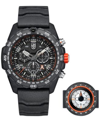 Luminox - Men's Swiss Chronograph Bear Grylls Survival Master Series Compass Orange Rubber Strap Watch 45mm