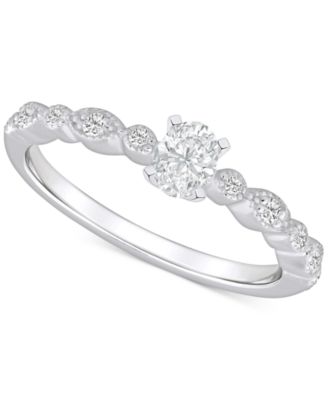 Macy's - Diamond Oval Engagement Ring (3/8 ct. t.w.) in 14k Gold
