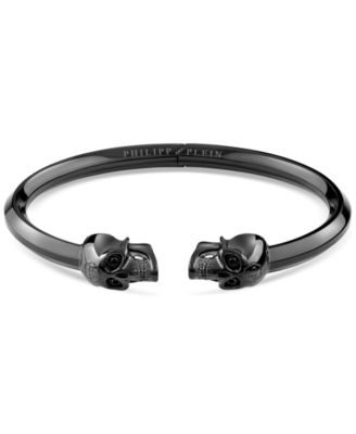 Philipp Plein - Black-Tone IP Stainless Steel 3D $kull Large Cuff Bracelet