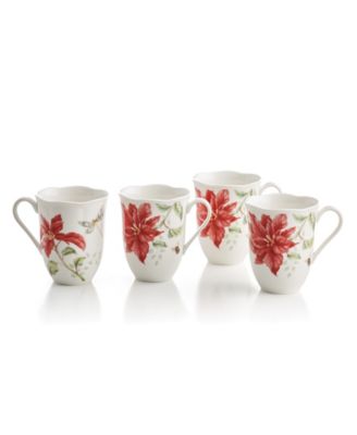 Lenox - Butterfly Meadow Holiday Mugs, Set Of 4