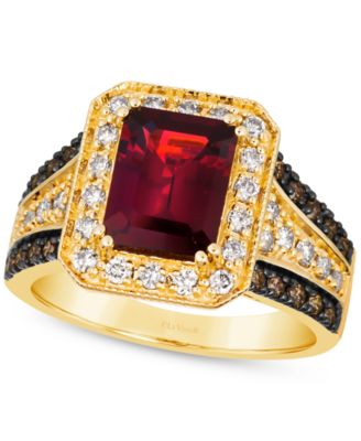 Le Vian - Pomegranate Garnet (2-1/2 ct. t.w.) & Diamond (3/4 ct. t.w.) Halo Multirow Ring in 14k Gold