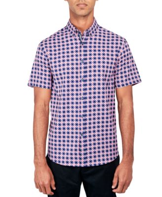 Society of Threads - Men's Regular-Fit Non-Iron Performance Stretch Linked Circle-Print Button-Down Shirt