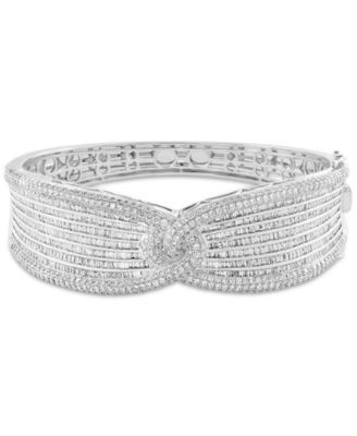 EFFY Collection - Limited Edition Diamond Round & Baguette Statement Bracelet (6-1/10 ct. t.w.) in 14k White Gold