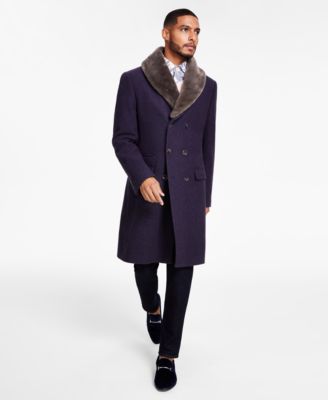 Tayion Collection - Men's Classic-Fit Double-Breasted Overcoat