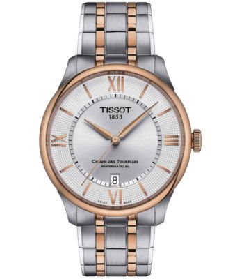 Tissot - Unisex Swiss Automatic Chemin des Tourelles Powermatic 80 Two-Tone Stainless Steel Bracelet Watch 39mm