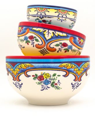 Euro Ceramica - ZANZIBAR 3 PIECE MIXING BOWL SET