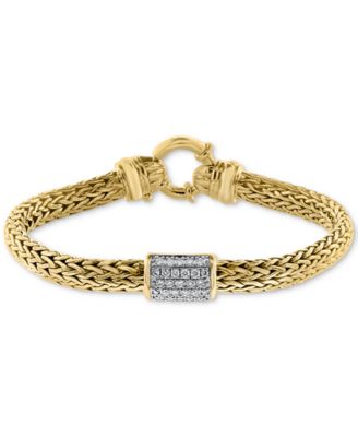 EFFY Collection - Diamond Cluster Bracelet (3/8 ct. t.w.) in 14k Gold-Plated Sterling Silver