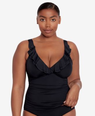 Lauren Ralph Lauren - Beach Club Solid Ruffle Underwire Tankini Top