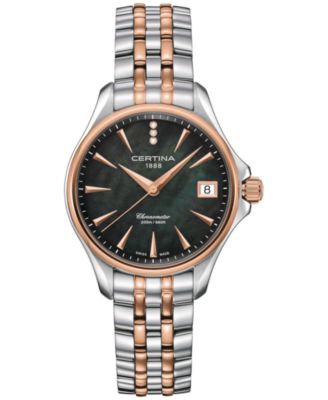 Certina - Women's Swiss DS Action Diamond Accent Two-Tone Stainless Steel Bracelet Watch 34mm