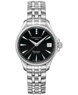 Certina - Women's Swiss DS Action Diamond Accent Stainless Steel Bracelet Watch 34mm