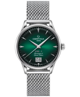 Certina - Men's Swiss Automatic DS-1 Big Date Stainless Steel Mesh Bracelet Watch 41mm