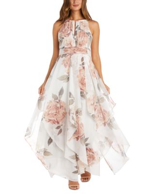 R & M Richards - Petite Keyhole Halter Gown