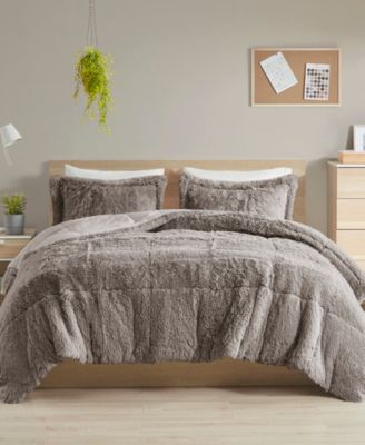 Intelligent Design - Malea 3-Pc. Shaggy Faux Fur Comforter Sets