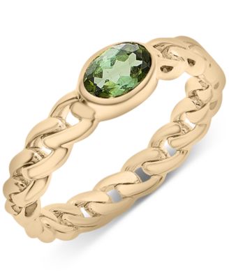 Audrey by Aurate - Green Tourmaline Chain Link Ring (1/2 ct. t.w.) in Gold Vermeil